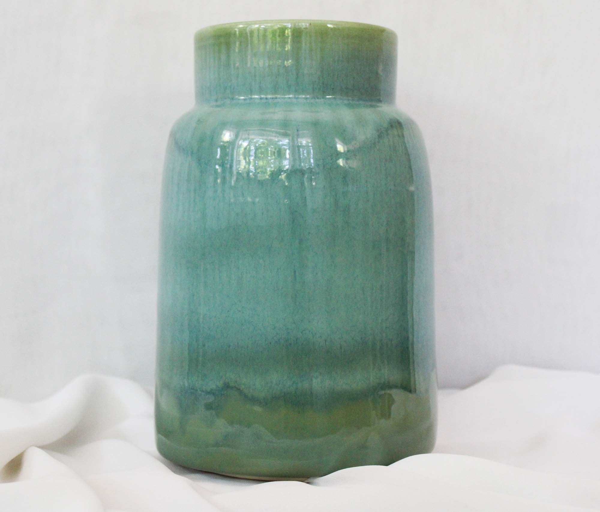 Medium Handmade Urn, Sea-Foam Green
